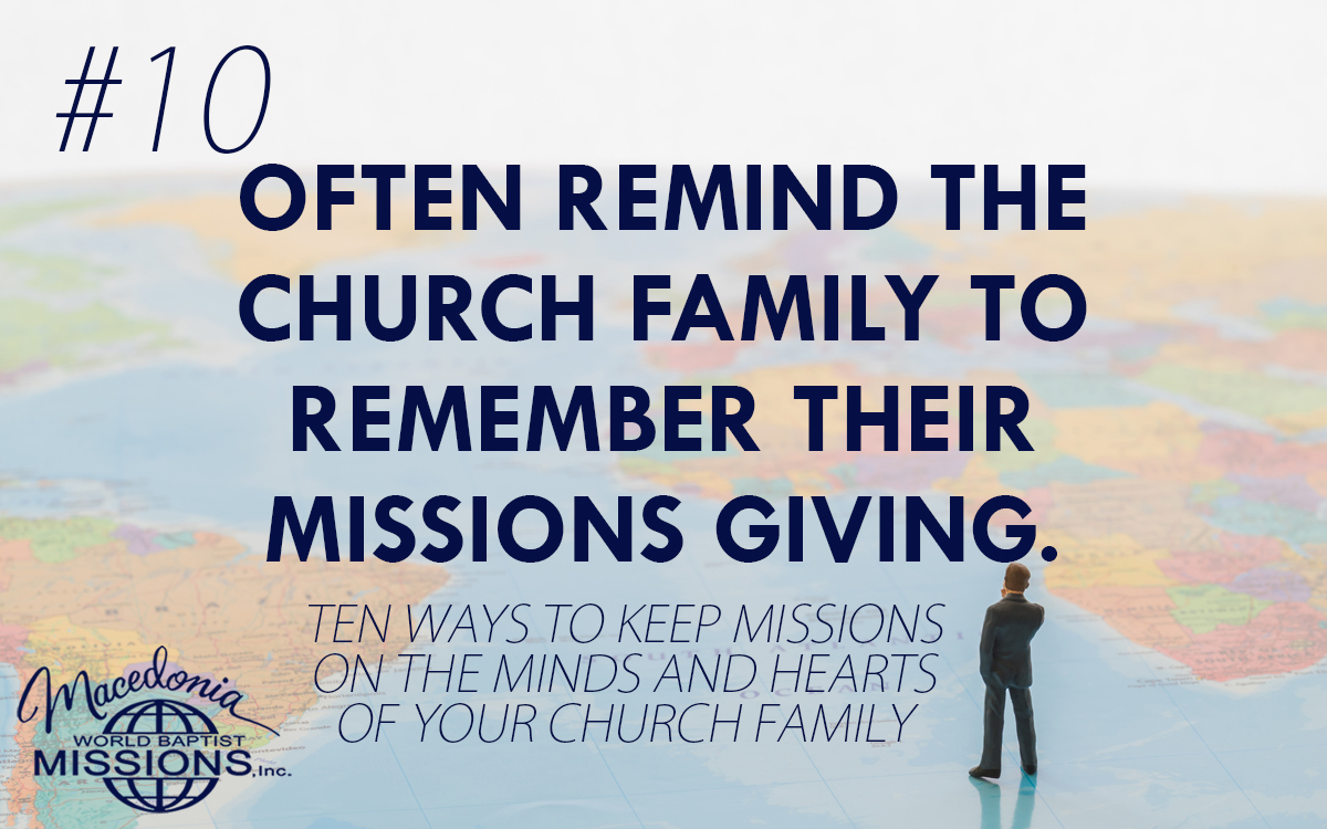 10 Remember Your Missions Giving Commitment Dr Scott Caudill